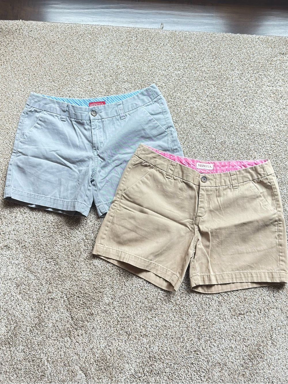 Merona Women's Chino Shorts - Beige/Tan and Grey Set SIZE 2